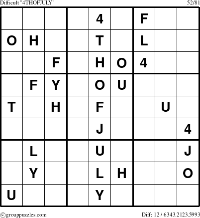 The grouppuzzles.com Difficult 4THOFJULY-c5 puzzle for 