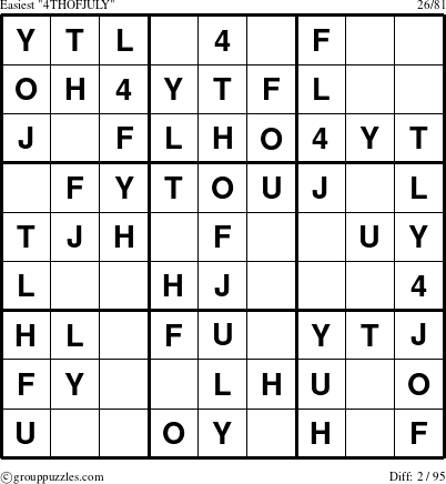 The grouppuzzles.com Easiest 4THOFJULY-c5 puzzle for 