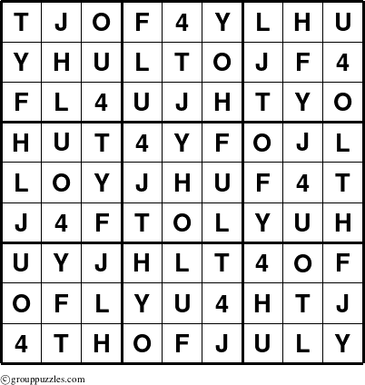 The grouppuzzles.com Answer grid for the 4THOFJULY-r9 puzzle for 