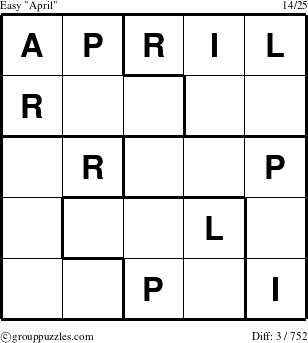 The grouppuzzles.com Easy April puzzle for 