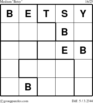 The grouppuzzles.com Medium Betsy puzzle for 