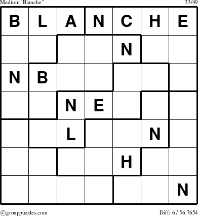 The grouppuzzles.com Medium Blanche puzzle for 