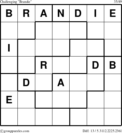 The grouppuzzles.com Challenging Brandie puzzle for 