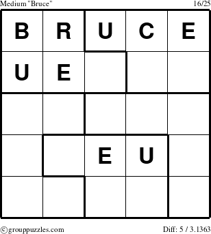 The grouppuzzles.com Medium Bruce puzzle for 