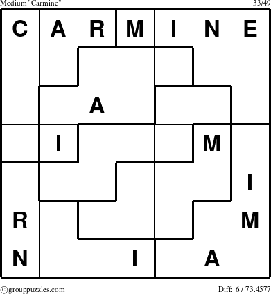 The grouppuzzles.com Medium Carmine puzzle for 