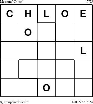 The grouppuzzles.com Medium Chloe puzzle for 