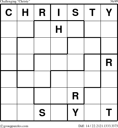 The grouppuzzles.com Challenging Christy puzzle for 