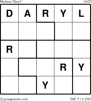 The grouppuzzles.com Medium Daryl puzzle for 