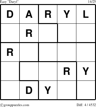 The grouppuzzles.com Easy Daryl puzzle for 