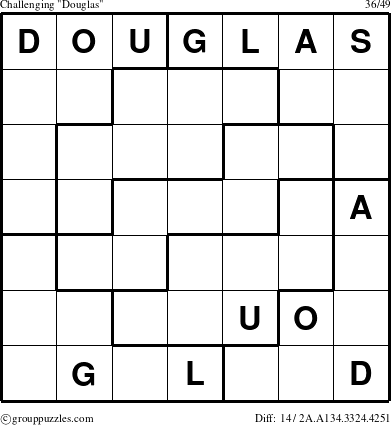 The grouppuzzles.com Challenging Douglas puzzle for 