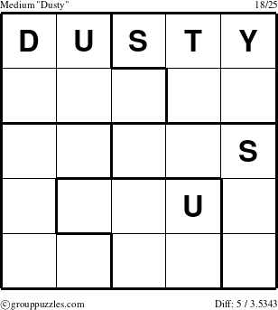 The grouppuzzles.com Medium Dusty puzzle for 