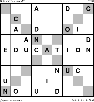 The grouppuzzles.com Difficult Education-X-r5 puzzle for 