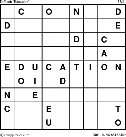 The grouppuzzles.com Difficult Education-r5 puzzle for 