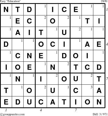 The grouppuzzles.com Easy Education-r9 puzzle for  with all 3 steps marked