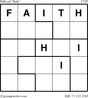 The grouppuzzles.com Difficult Faith puzzle for 