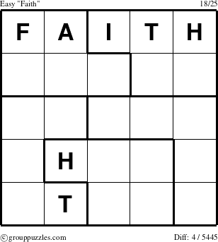 The grouppuzzles.com Easy Faith puzzle for 