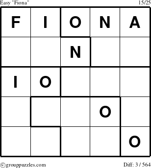 The grouppuzzles.com Easy Fiona puzzle for 