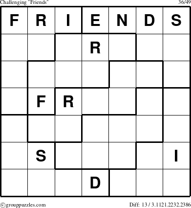 The grouppuzzles.com Challenging Friends puzzle for 