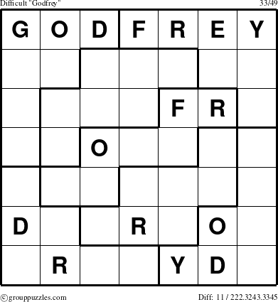 The grouppuzzles.com Difficult Godfrey puzzle for 