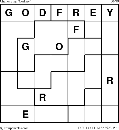 The grouppuzzles.com Challenging Godfrey puzzle for 