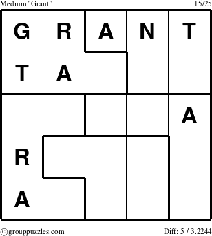 The grouppuzzles.com Medium Grant puzzle for 
