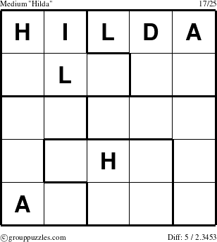 The grouppuzzles.com Medium Hilda puzzle for 
