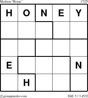 The grouppuzzles.com Medium Honey puzzle for 