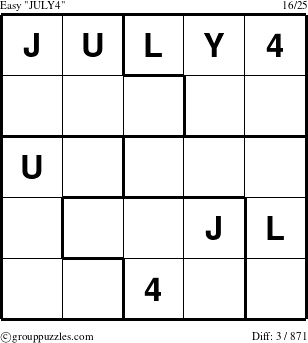 The grouppuzzles.com Easy JULY4 puzzle for 