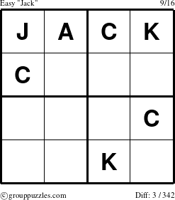 The grouppuzzles.com Easy Jack puzzle for 