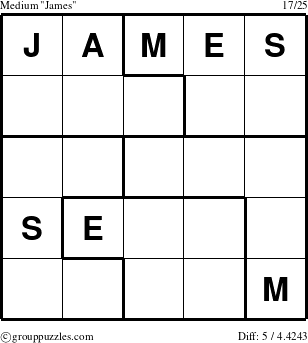 The grouppuzzles.com Medium James puzzle for 