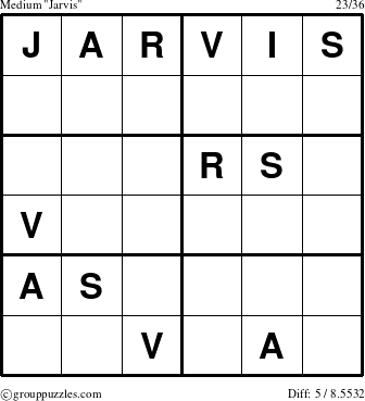 The grouppuzzles.com Medium Jarvis puzzle for 