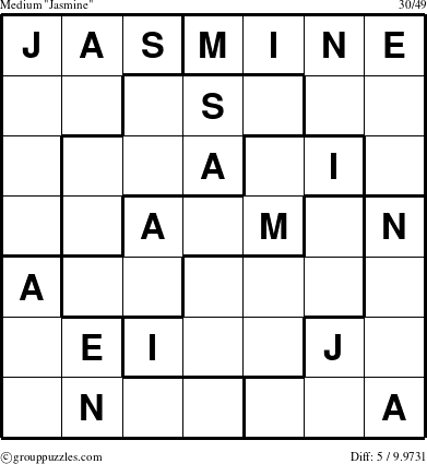 The grouppuzzles.com Medium Jasmine puzzle for 