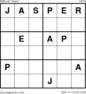 The grouppuzzles.com Difficult Jasper puzzle for 