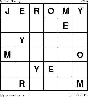 The grouppuzzles.com Medium Jeromy puzzle for 