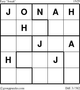 The grouppuzzles.com Easy Jonah puzzle for 