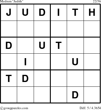 The grouppuzzles.com Medium Judith puzzle for 