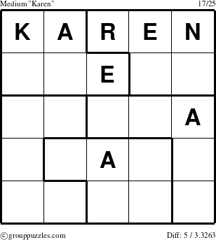 The grouppuzzles.com Medium Karen puzzle for 