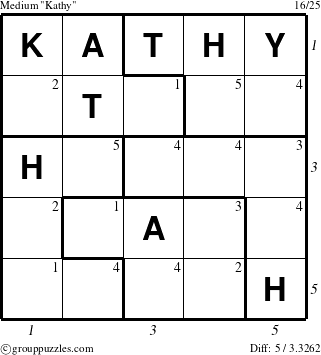 The grouppuzzles.com Medium Kathy puzzle for  with all 5 steps marked