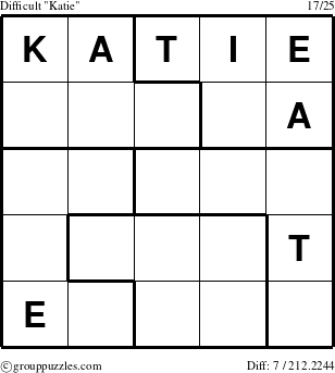 The grouppuzzles.com Difficult Katie puzzle for 