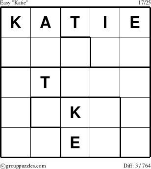 The grouppuzzles.com Easy Katie puzzle for 