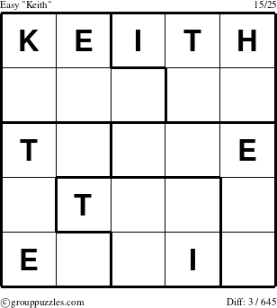 The grouppuzzles.com Easy Keith puzzle for 