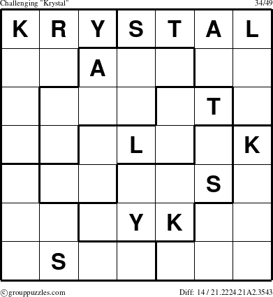 The grouppuzzles.com Challenging Krystal puzzle for 