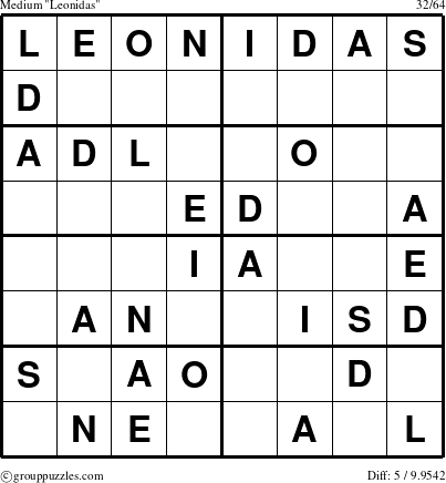 The grouppuzzles.com Medium Leonidas puzzle for 