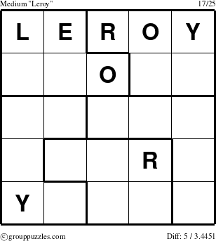 The grouppuzzles.com Medium Leroy puzzle for 