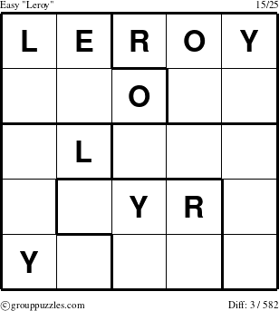 The grouppuzzles.com Easy Leroy puzzle for 