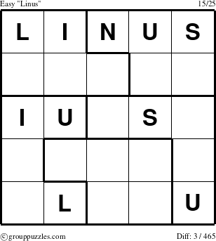 The grouppuzzles.com Easy Linus puzzle for 