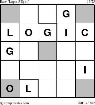 The grouppuzzles.com Easy Logic-5-Spot-r1 puzzle for 