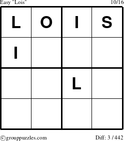 The grouppuzzles.com Easy Lois puzzle for 