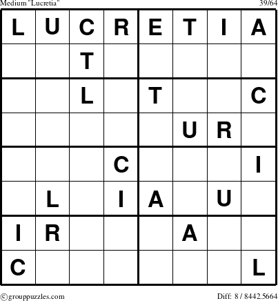 The grouppuzzles.com Medium Lucretia puzzle for 