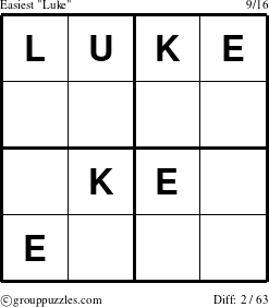 The grouppuzzles.com Easiest Luke puzzle for 